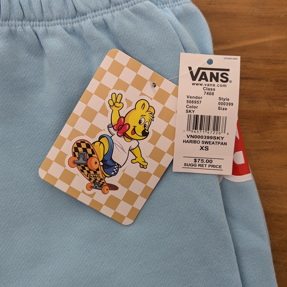 New Vans x Haribo Gummy Bear Baby Blue Sweatpants Sweats Women's XS, S, M, L, XL - Picture 6 of 11